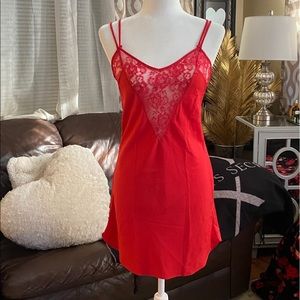 Victoria’s Secret  vintage red lace slip dress